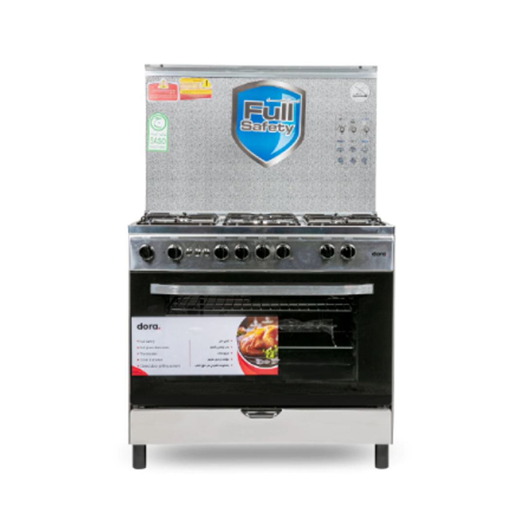 فرن دورا 5 عيون 60*90سم استيل امان كامل-DGCF90J