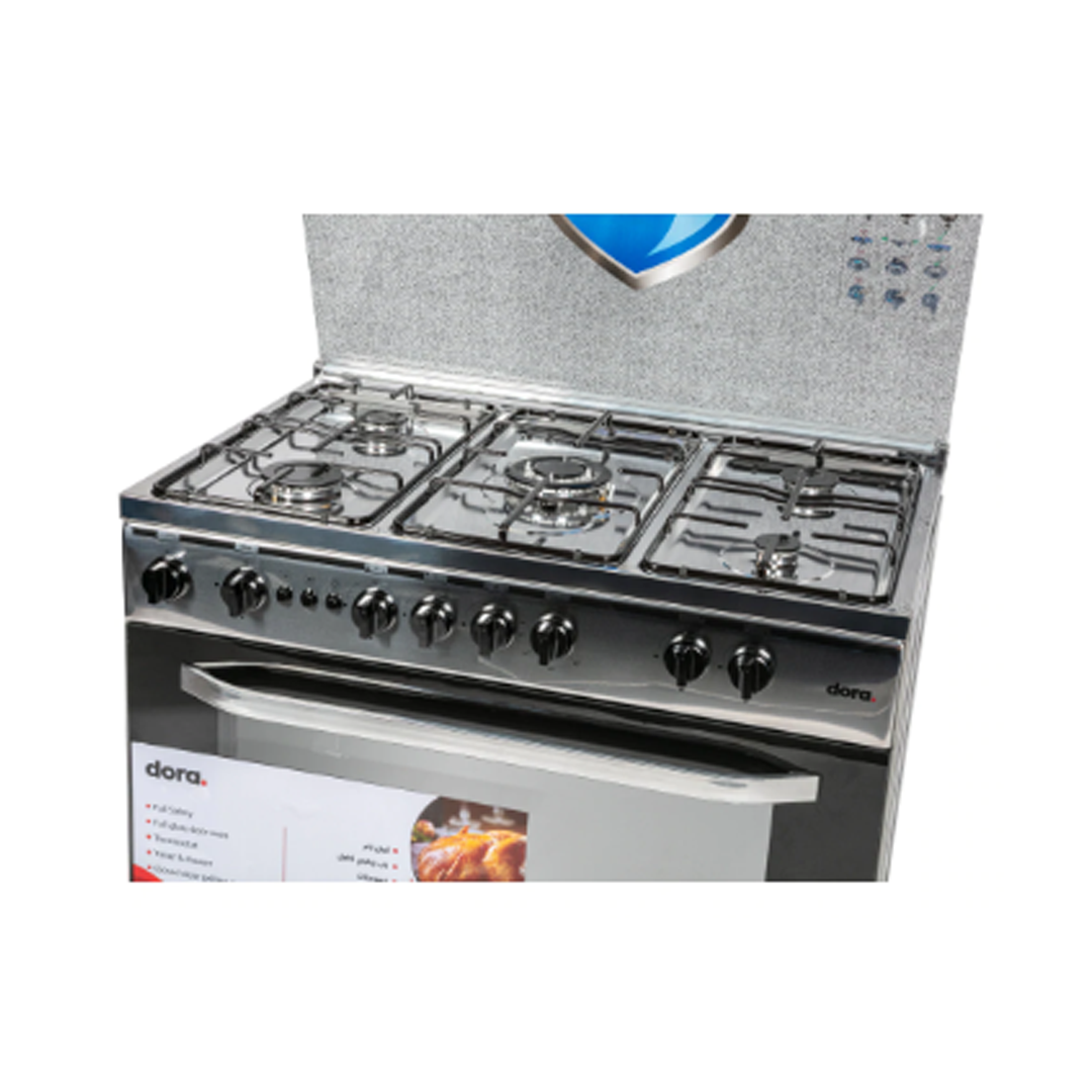 فرن دورا 5 عيون 60*90سم استيل امان كامل-DGCF90J