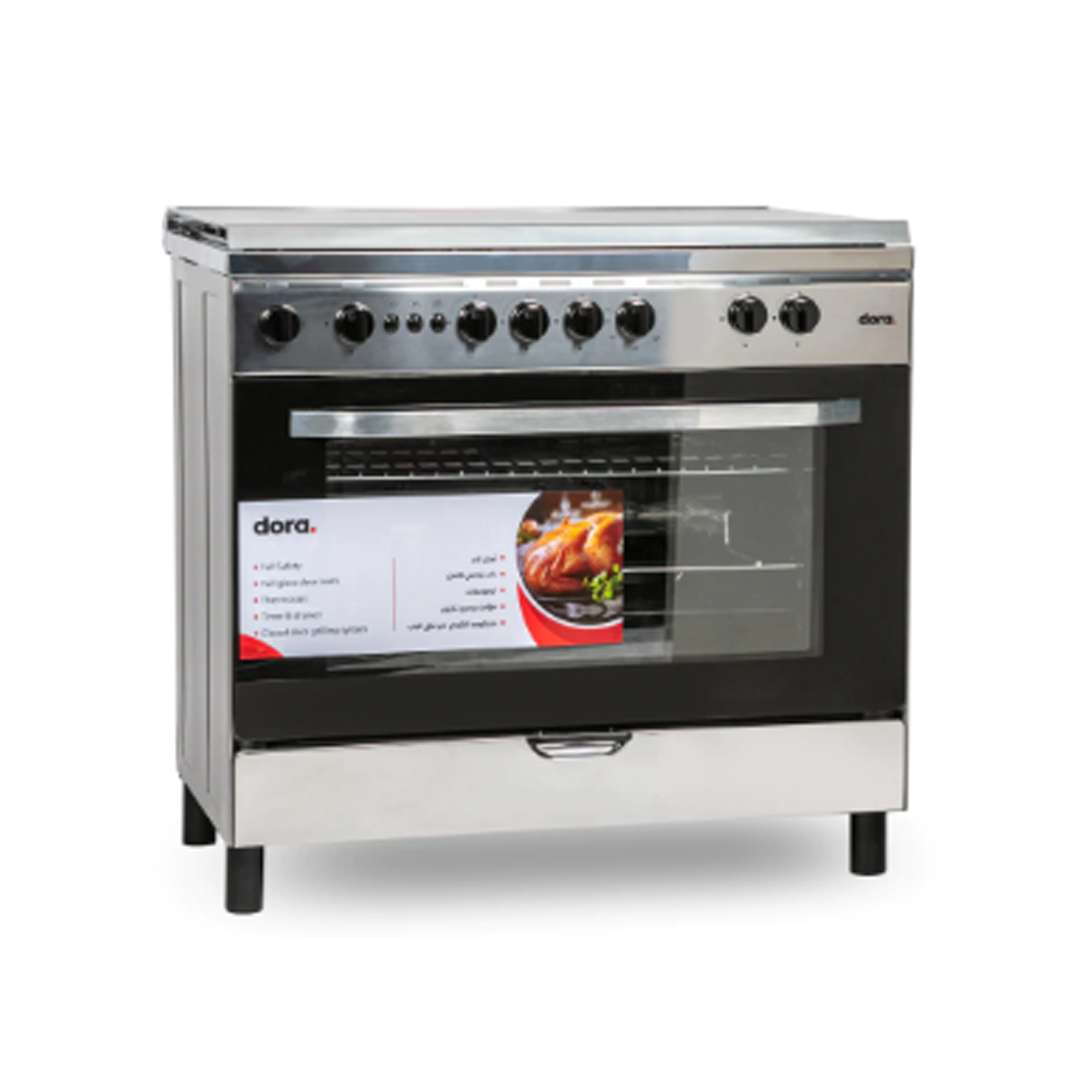 فرن دورا 5 عيون 60*90سم استيل امان كامل-DGCF90J