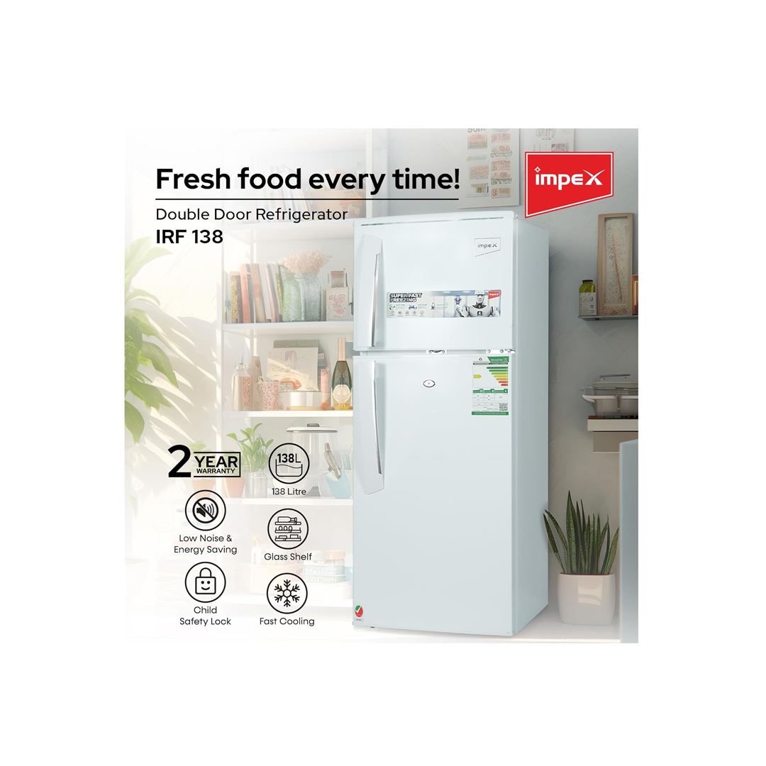 ثلاجة 2باب امبيكس 138 لتر ابيض