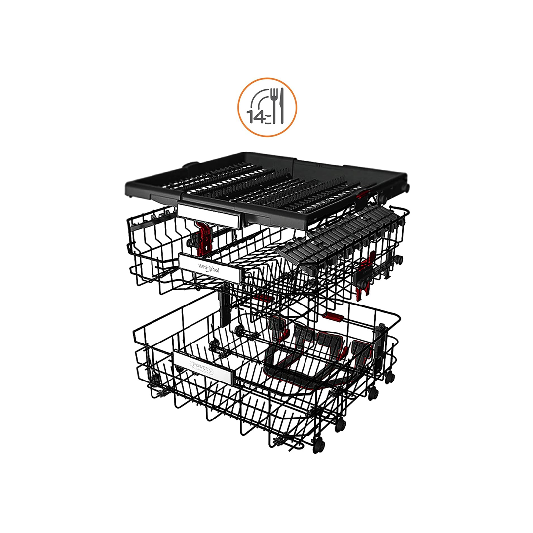 غسالة ويرلبول صحون 10 برامج 14طقم استيل-WFO3T133PLX