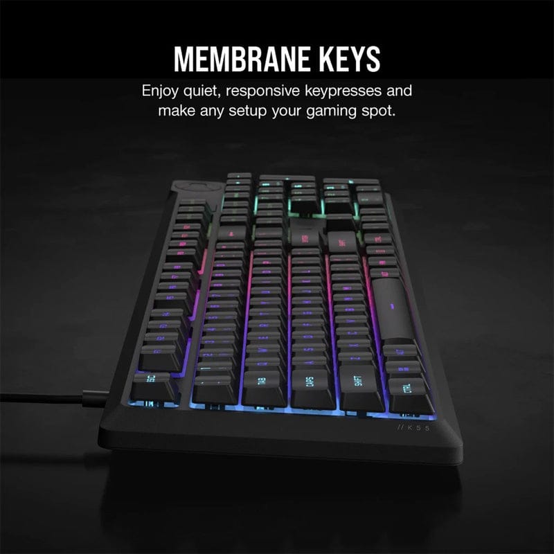 لوحة مفاتيح سلكية ديناميكية كورسير Corsair K55 Core RGB - Z.17692707983014858