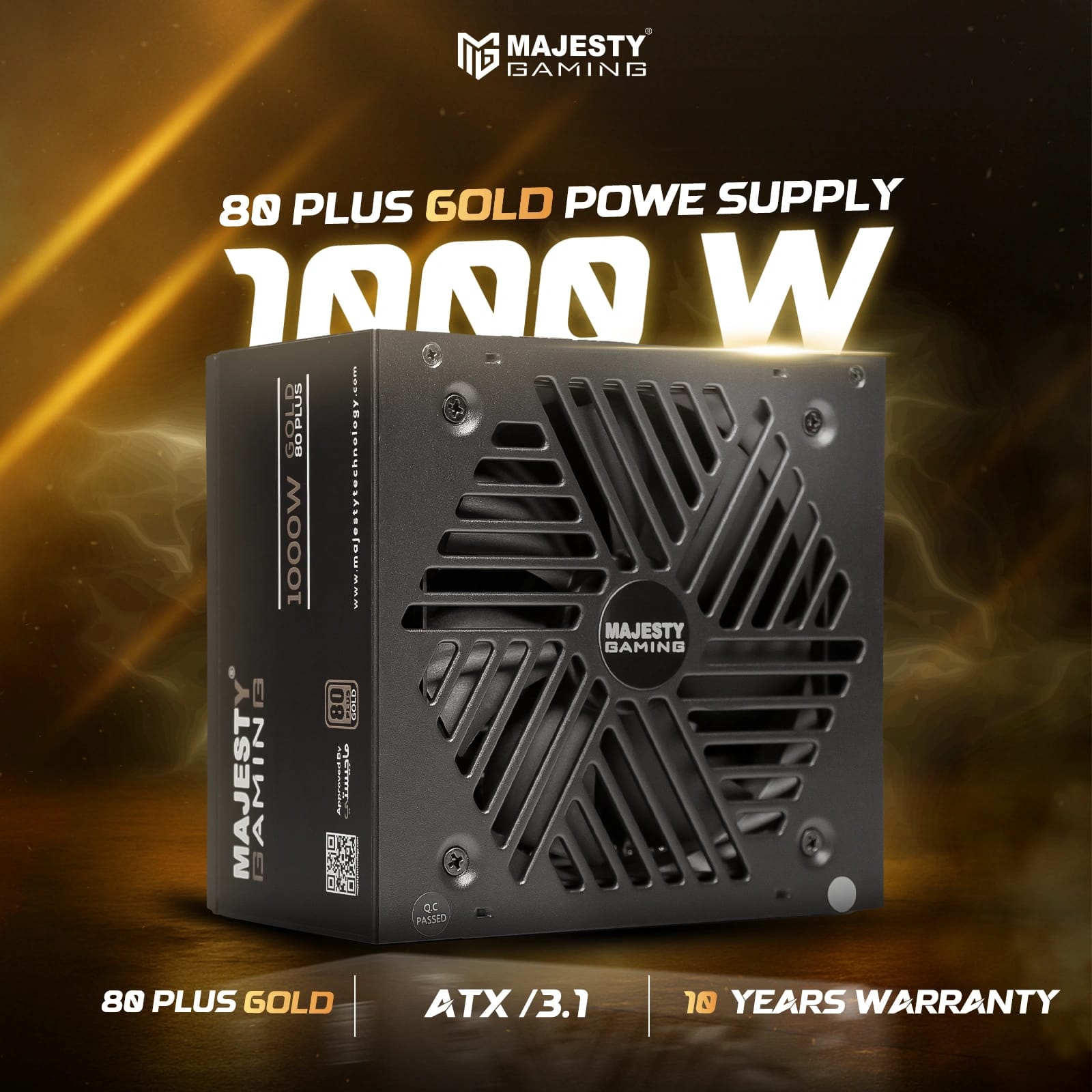 مزود الطاقه ماجيستي 1000 واط ذهبي – معياري بالكامل – ATX 3.1 وPCIe 5.1 – يدعم RTX 50 – مكثفات يابانية 105° – كفاءة 80+ Gold - و Z.17705690617363236