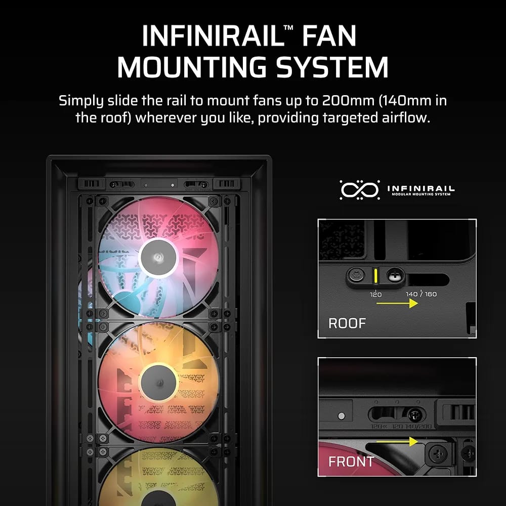 صندوق كمبيوتر CORSEIR FRAME 5000 SERIES MID TOWER ATX لون اسود Z.17671902567061527