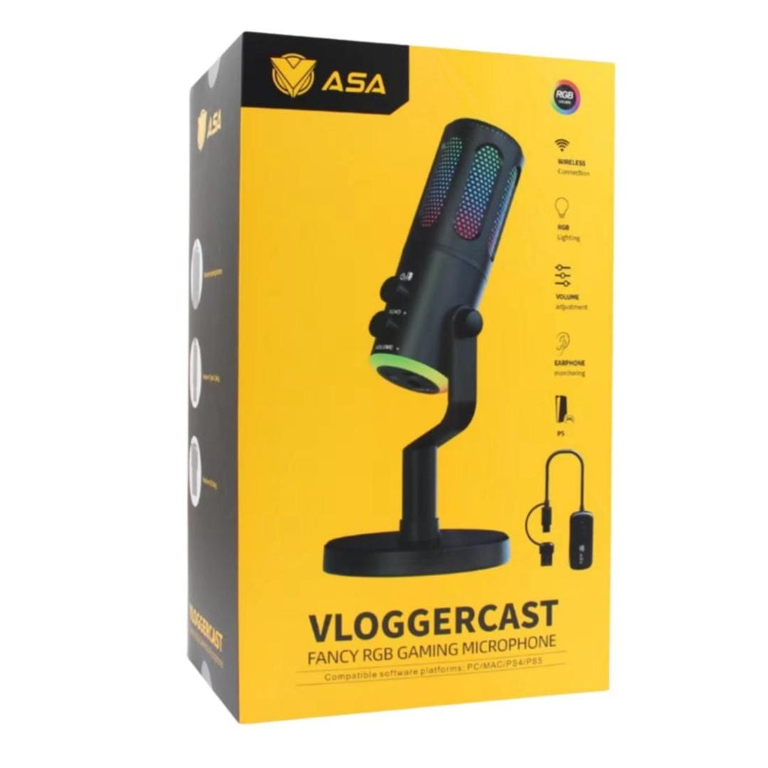 ميكرفون قيمينق VLOGGERCAST WIRELESS من ASAبلون اسود - Z.17702750992403007