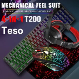 كيبورد الالعاب TESO -T200 4IN 1لون اسود - Z.17699549534797487