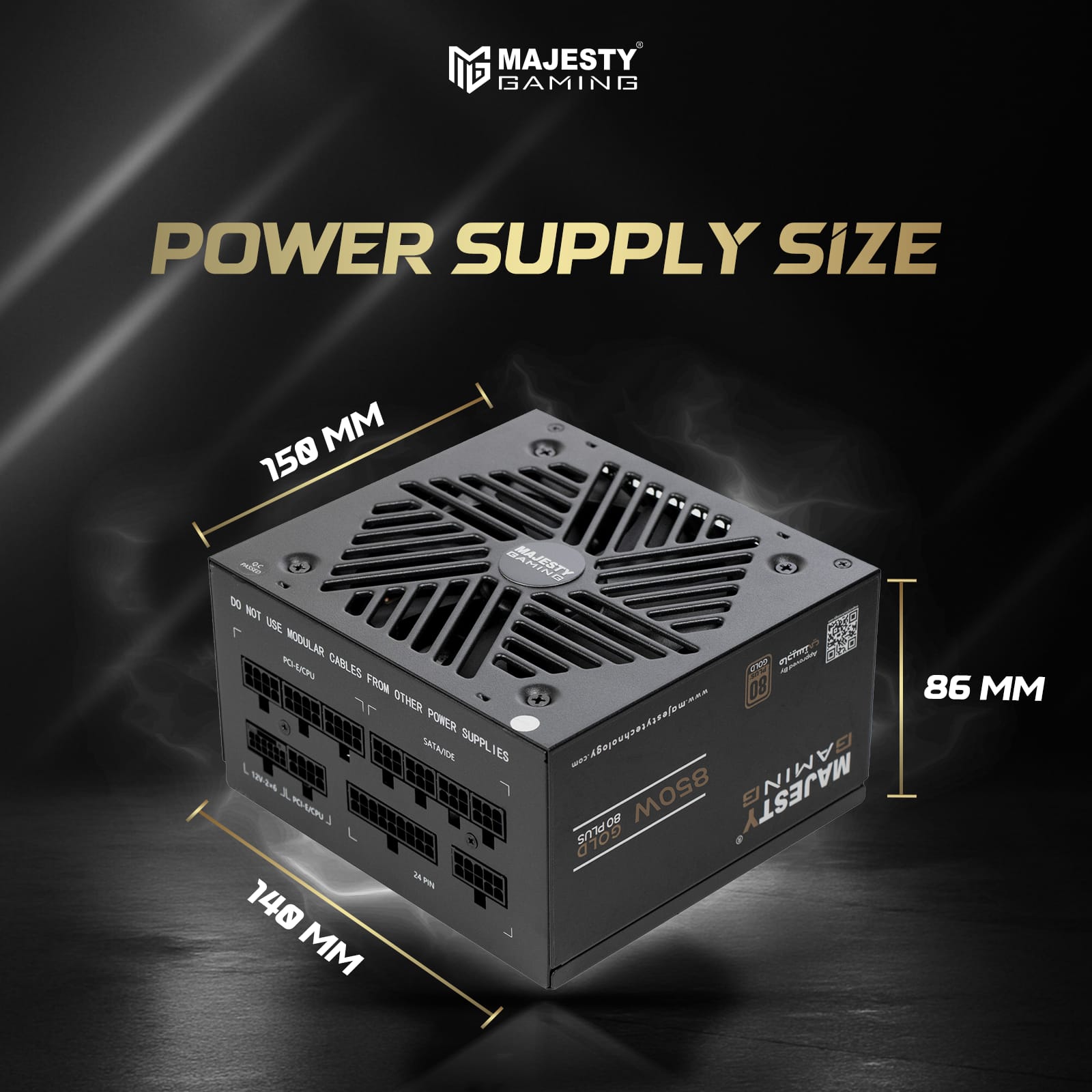 مزود الطاقه ماجستي 850 واط ذهبي ماجيستي – معياري بالكامل – ATX 3.1 وPCIe 5.1 – يدعم RTX 50 – مكثفات يابانية 105° – كفاءة 80+ Gold - و Z.1770567813538715