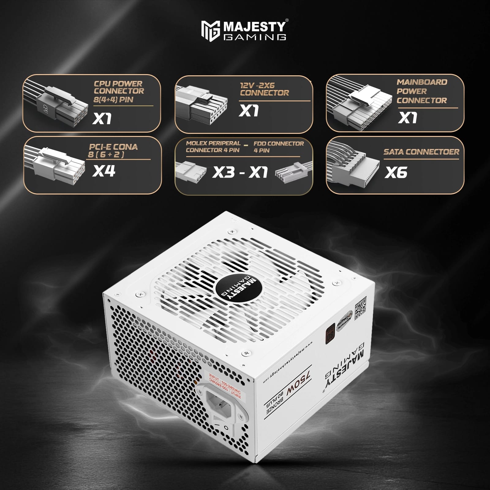 مزود الطاقة ماجيستي 750 واط برونز – غير معياري – يدعم RTX 50 _متوافق مع ATX 3.0 وPCIe 5.0 _ كفاءة 80+ Bronze - و Z.17705670197839878