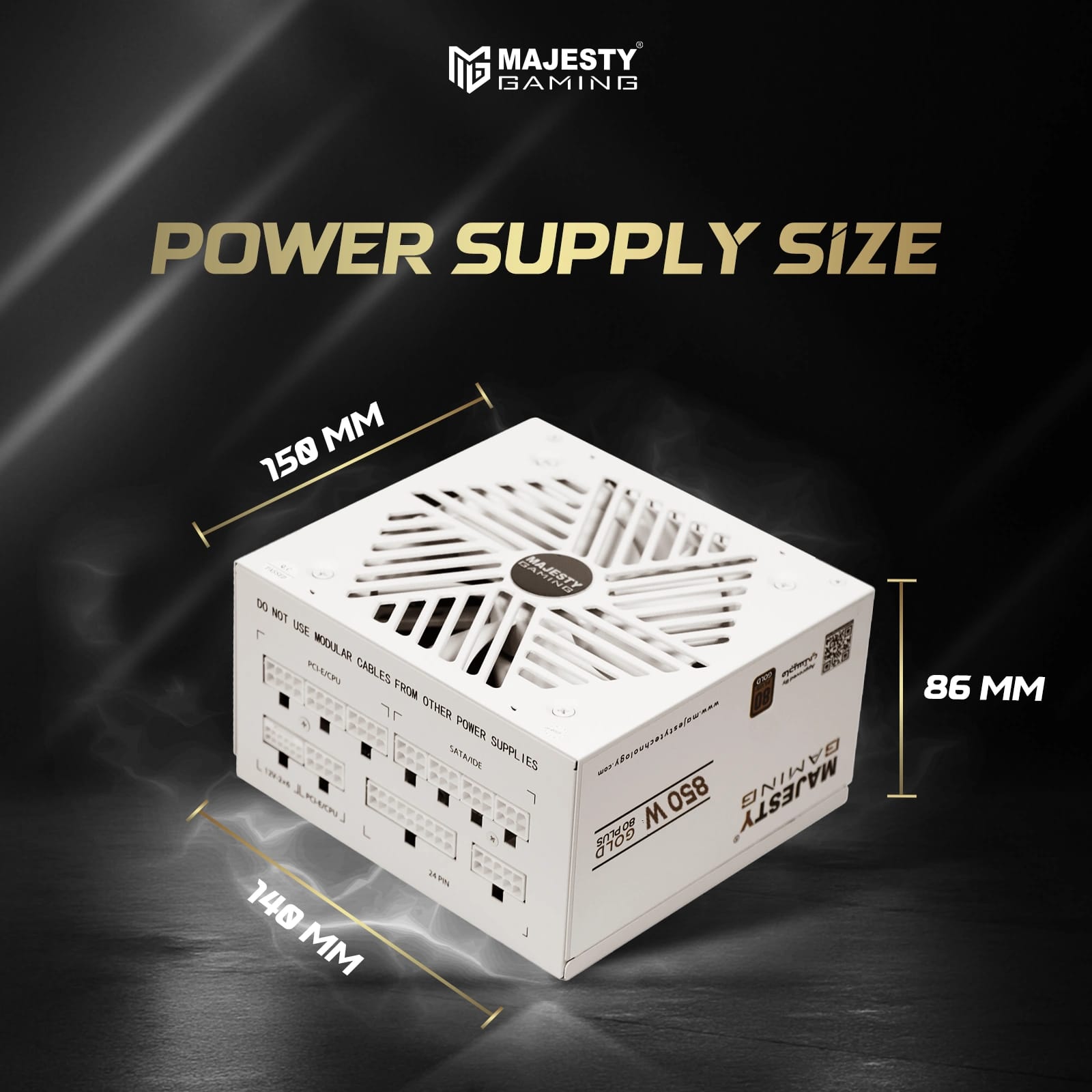 مزود الطاقه ماجستي 850 واط ذهبي ماجيستي – معياري بالكامل – ATX 3.1 وPCIe 5.1 – يدعم RTX 50 – مكثفات يابانية 105° – كفاءة 80+ Gold - و Z.17705672282208781