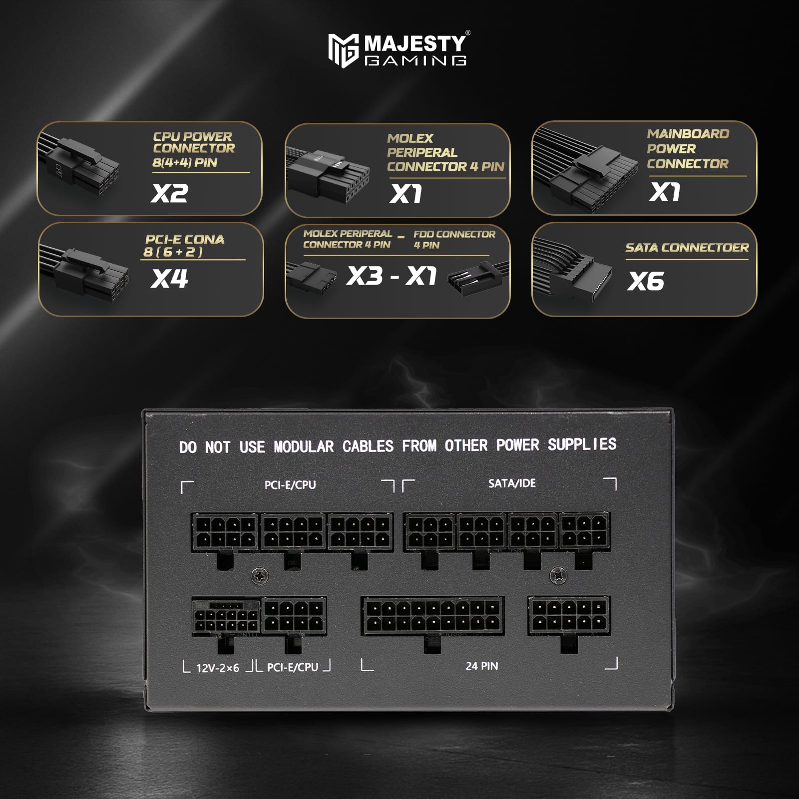 مزود الطاقه ماجستي 850 واط ذهبي ماجيستي – معياري بالكامل – ATX 3.1 وPCIe 5.1 – يدعم RTX 50 – مكثفات يابانية 105° – كفاءة 80+ Gold - و Z.1770567813538715