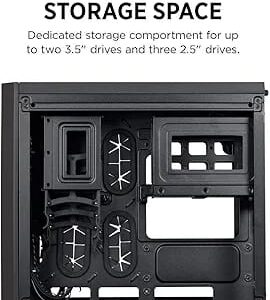 صندوق كمبيوتر CORSAIR CRYSTAL 280X -MICRO ATX CASEمروحتين -لون اسود Z.17671097337169914