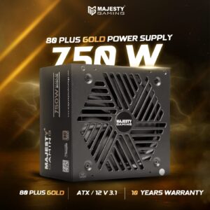 مزود الطاقه باور سبلاي 750 واط ذهبي – معياري بالكامل – ATX 3.1 وPCIe 5.1 – يدعم RTX 50 – مكثفات يابانية 105° – كفاءة 80+ Gold – أسود -Z.17775349037158968
