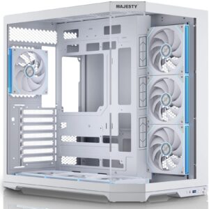 صندوق كمبيوتر ماجيستي ميد مافيرا برو Mid Tower | تبريد 7 مراوح ARGB | دعم لوحات ATX | منفذ Type-C و USB 3.0 | أبيض -Z.17778790743505511