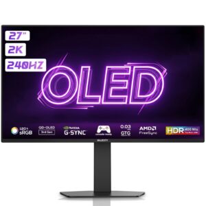شاشة ألعاب OLED ماجيستي 27 بوصة 2K QHD | 240Hz | 0.03ms | QD-OLED | HDR400 | G-SYNC & FreeSync | HDMI | DP | VESA-(Z.17778811815483427