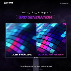 شاشة ألعاب OLED ماجيستي 27 بوصة 2K QHD | 240Hz | 0.03ms | QD-OLED | HDR400 | G-SYNC & FreeSync | HDMI | DP | VESA-(Z.17778811815483427