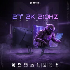 شاشة ماجيستي 27 بوصة للألعاب 2K QHD | لوحة FAST ULTRA IPS | تردد 210 هرتز | استجابة 1 ملّي ثانية | تدعم HDR400 | ألوان 134% sRGB | عمق 10-Bit | متوافقة مع G-SYNC و FreeSync | سماعات مدمجة وقاعدة مرنة.-Z.17779696347040083