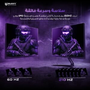 شاشة ماجيستي 27 بوصة للألعاب 2K QHD | لوحة FAST ULTRA IPS | تردد 210 هرتز | استجابة 1 ملّي ثانية | تدعم HDR400 | ألوان 134% sRGB | عمق 10-Bit | متوافقة مع G-SYNC و FreeSync | سماعات مدمجة وقاعدة مرنة.-Z.17779696347040083