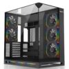 صندوق ألعاب ماجيستي فالكون اكس Mid Tower تبريد 8 مراوح ARGB دعم لوحات ATXمنفذ Type-C و USB 3.0 تصميم هاي إند | أسود-Z.17790248415536108