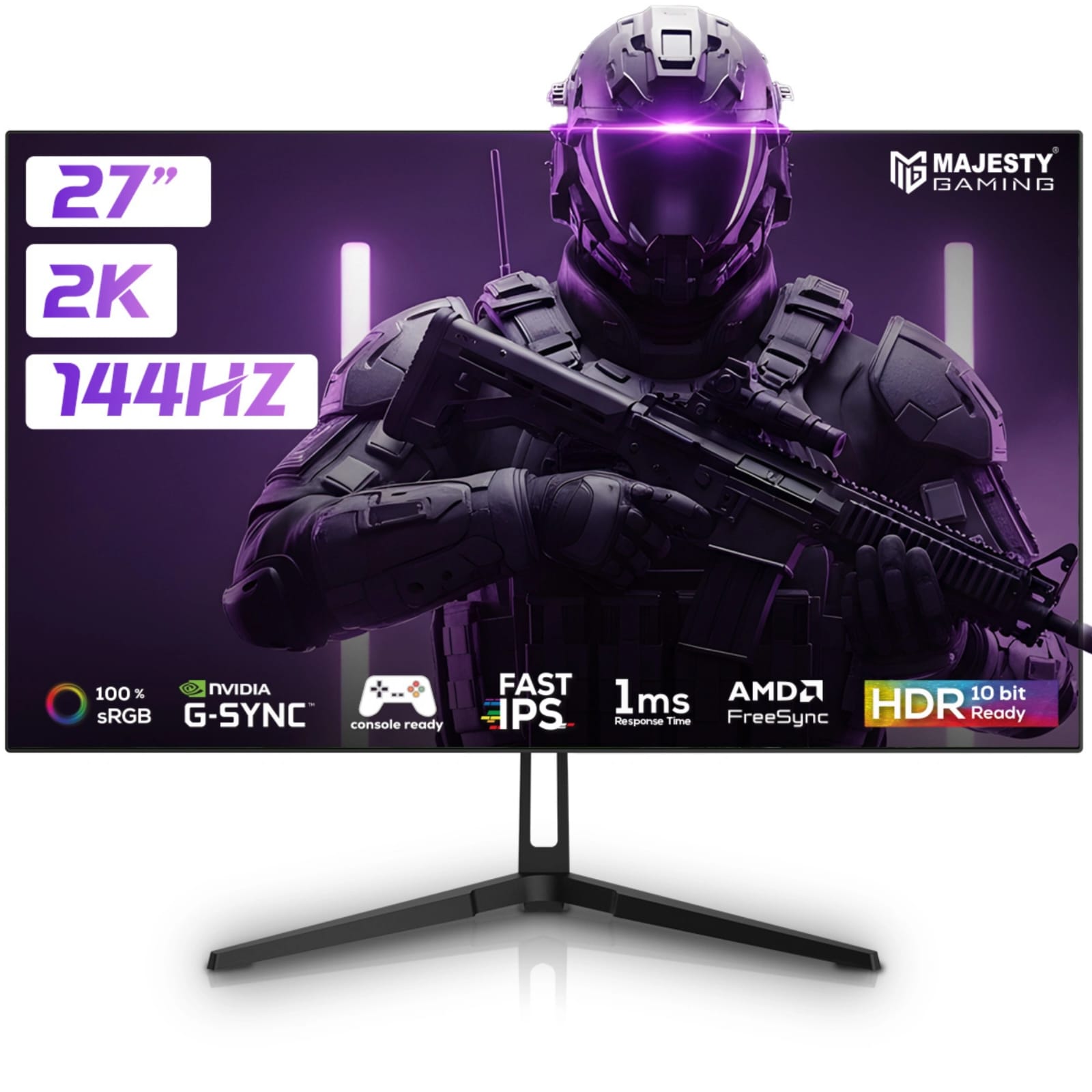 شاشة ألعاب ماجيستي 27 بوصة 2K QHD 144Hz 1ms FAST IPS HDR400 G-SYNC & FreeSync HDMI | DP | VESA)-Z.17790258081759171