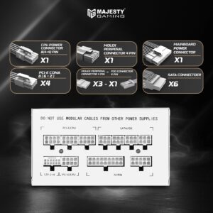 مزود الطاقة ماجيستي 850 واط برونز أبيض – غير معياري – يدعم RTX 50 _متوافق مع ATX 3.0 وPCIe 5.0 _ كفاءة 80+ Bronze و Z.17775341642701519