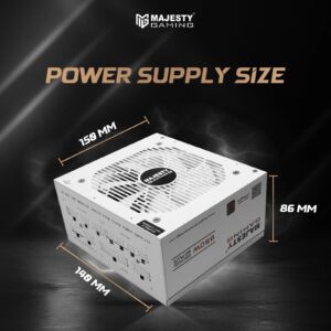 مزود الطاقة ماجيستي 850 واط برونز أبيض – غير معياري – يدعم RTX 50 _متوافق مع ATX 3.0 وPCIe 5.0 _ كفاءة 80+ Bronze و Z.17775341642701519