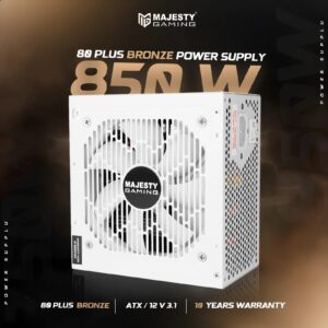مزود الطاقة ماجيستي 850 واط برونز أبيض – غير معياري – يدعم RTX 50 _متوافق مع ATX 3.0 وPCIe 5.0 _ كفاءة 80+ Bronze و Z.17775341642701519
