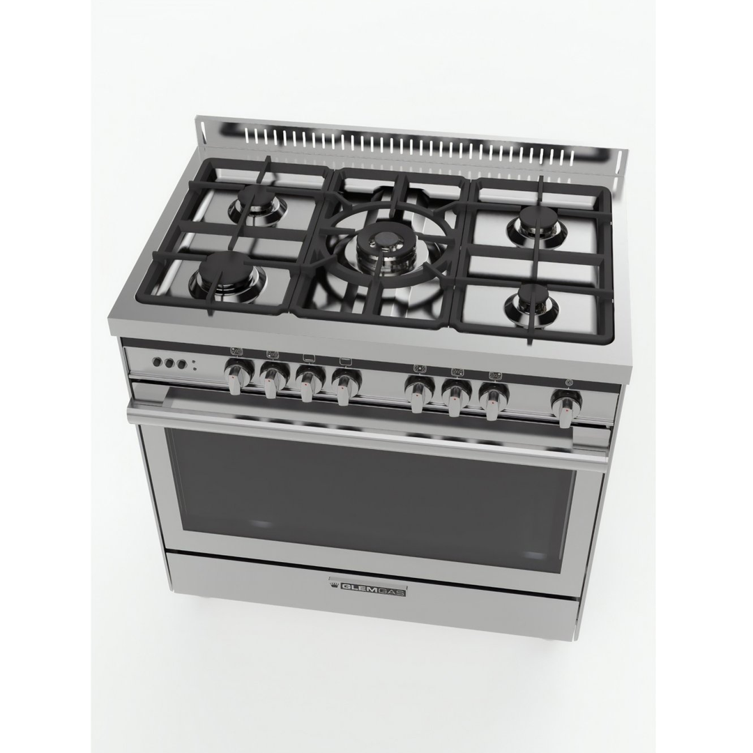 فرن جليم غاز استاند 60 * 100 استيل امان كامل ST167GIFSMFAF | Glem Gas Free-Standing Gas Cooker 100 × 60 cm, Stainless Steel, Full Safety - الصورة 5