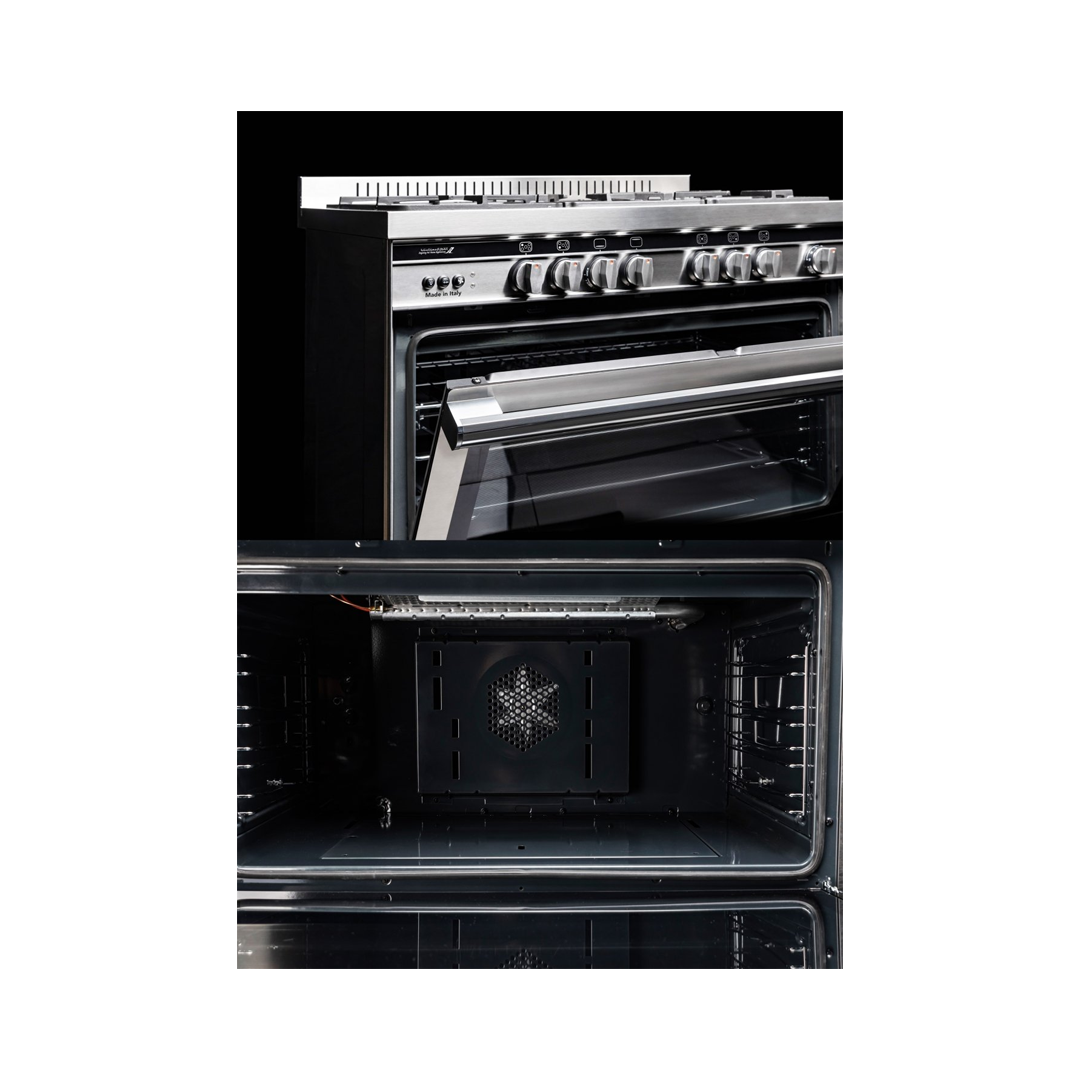 فرن جليم غاز استاند 60 * 100 استيل امان كامل ST167GIFSMFAF | Glem Gas Free-Standing Gas Cooker 100 × 60 cm, Stainless Steel, Full Safety - الصورة 4