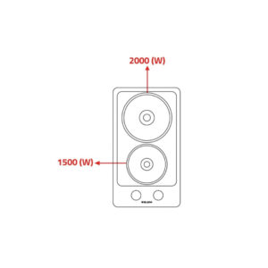 سطح جليم بلت-إن، 29سم، 2عين حجر، تحكم أمامي P3FNHI |  Glem Built-in Hob, 29 cm, 2 Hot Plates (Electric Stone), Front Control