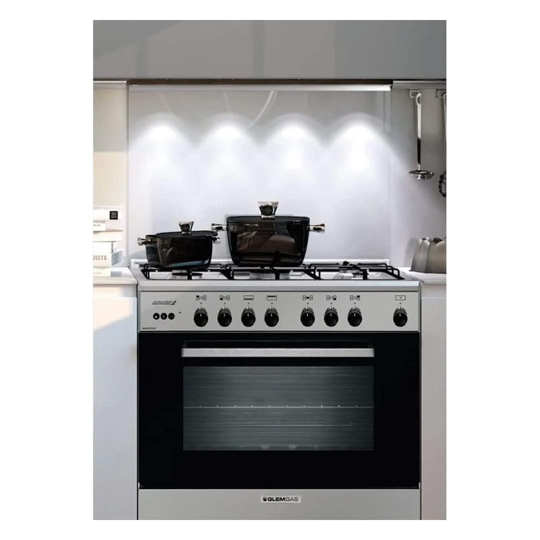 فرن جليم جاز 80*50 غاز استيل امان تام AL857GIFS | Glem Gas Cooker 80*50CM Steel F/S - الصورة 2