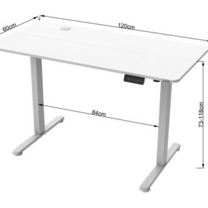 طاولة قيمنق ومكتب كهربائي هيدروليك ASA أبعاد (120x60x73 سم)- أبيض -0653998574291