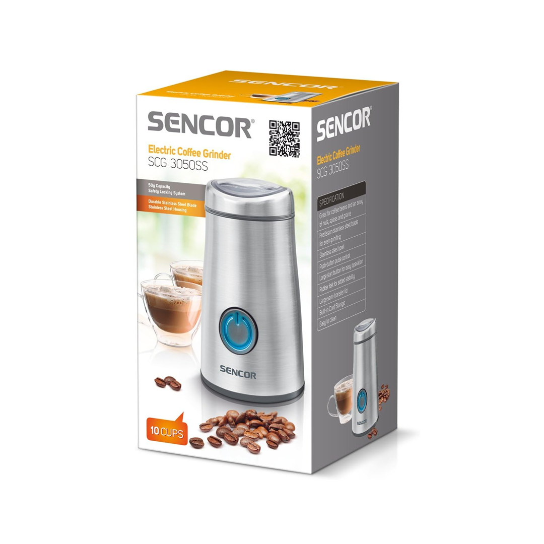 Sencor Coffee Grinder 150W Steel/مطحنة القهوة سينكور 150 واط استيل-SCG3050SS-MEG2 - الصورة 2