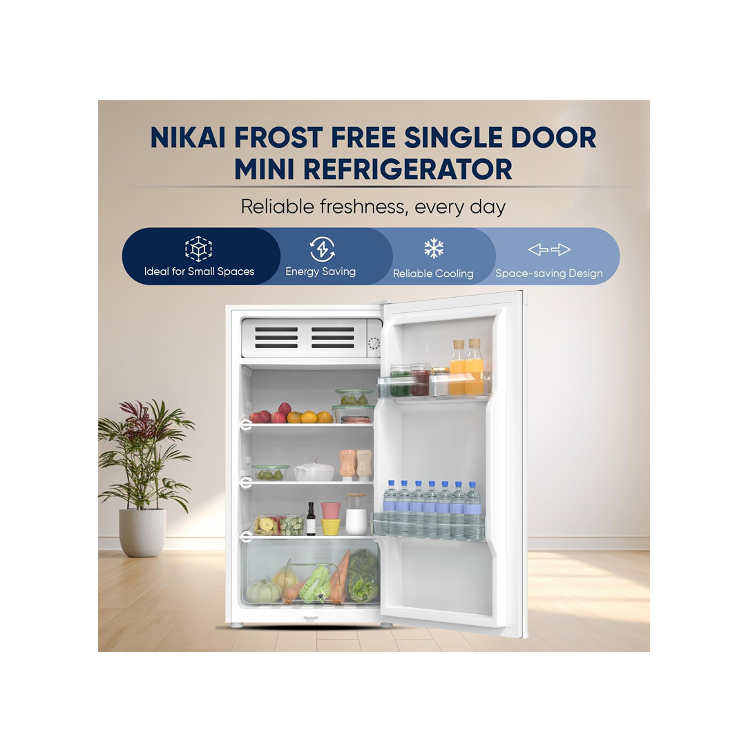 ثلاجة نيكاي 85 لتر ابيض 1باب NRF110N26W | Nikai Refrigerator 85L White 1Door - الصورة 2