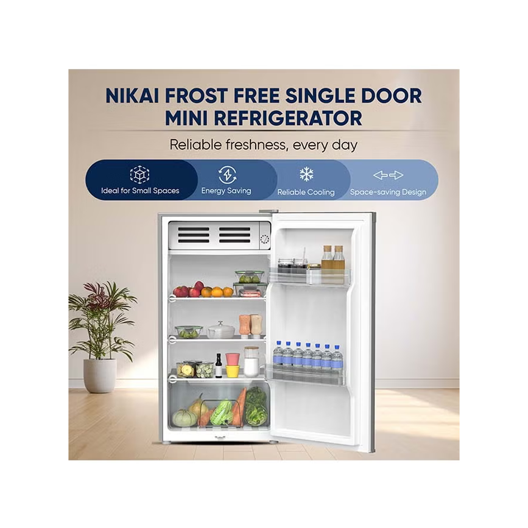 ثلاجة نيكاي 85 لتر سلفر 1باب NRF110N26S | Nikai Refrigerator 85L Silver 1Door - الصورة 2