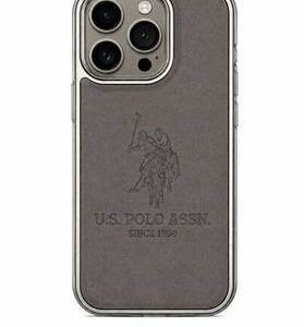 كفر بولو جلدي فاخر لآيفون 17 برو ماكس مقاوم للصدمات - Polo Luxury Case - Grey-Z.22327.435495809999990511772
