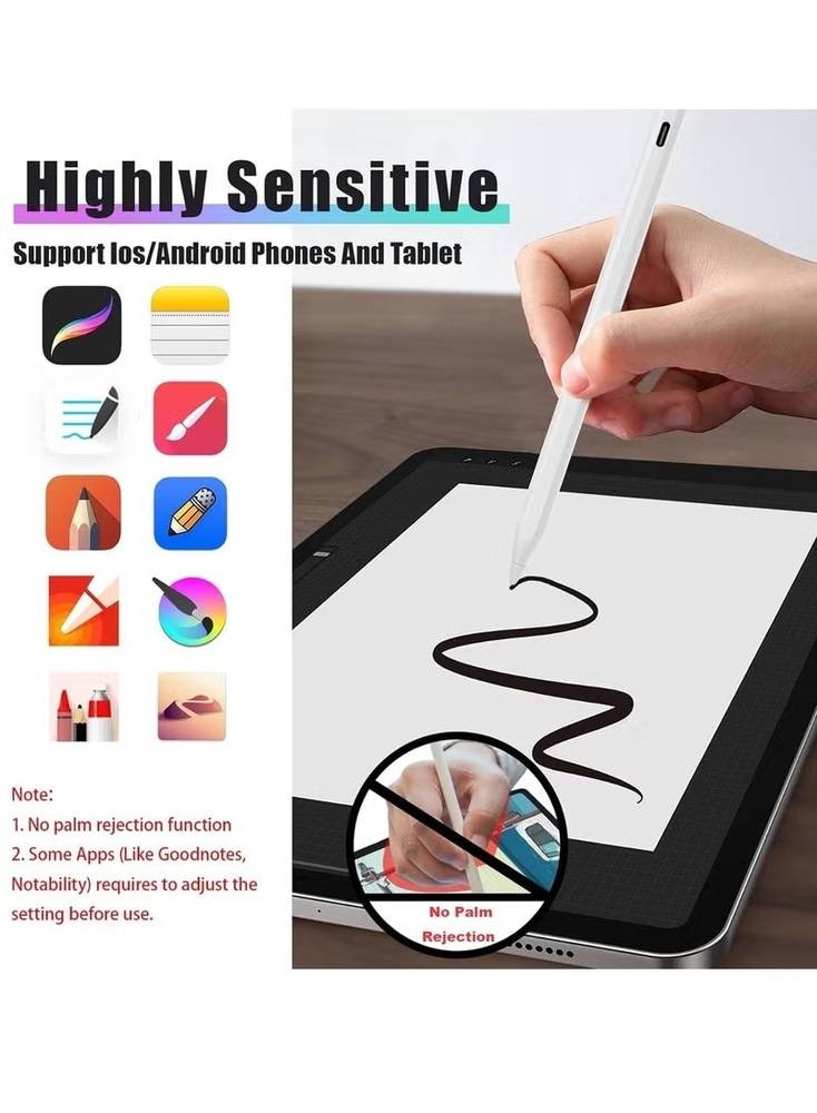 قلم لمس ذكي عالمي CHAPPELINE Stylus Pen شحن Type-C للأجهزة اللوحية - لون أبيض-6973023471246 - الصورة 4