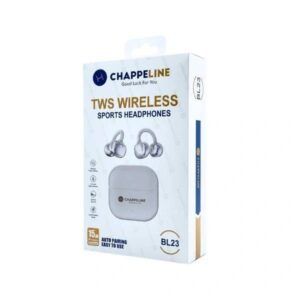 سماعة CHAPPELINE BL23 TWS اللاسلكية الرياضية بتصميم مشبك الأذن وبلوتوث 5.3 - لون أسود و ابيض-6976944810682