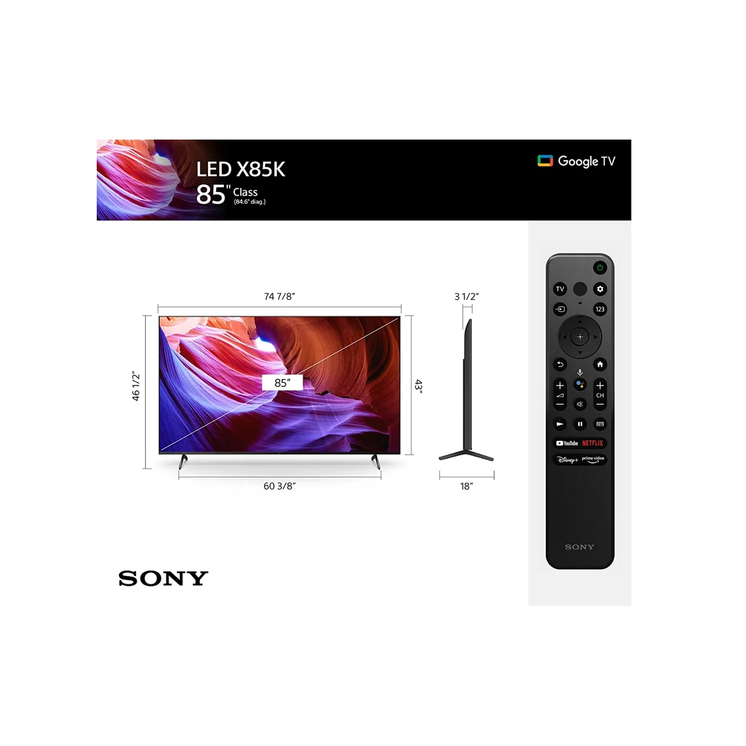 UHD 4K تليفزيون سوني سمارت اندرويد 85 بوصة -KD-85X85K