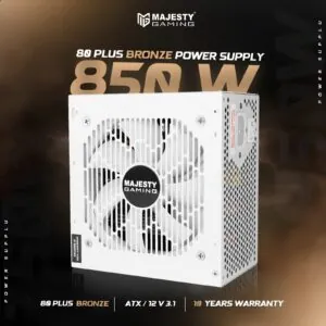 مزود الطاقة ماجيستي 850 واط برونز أبيض – غير معياري – يدعم RTX 50 _متوافق مع ATX 3.0 وPCIe 5.0 _ كفاءة 80+ Bronze و Z.17775341642701519